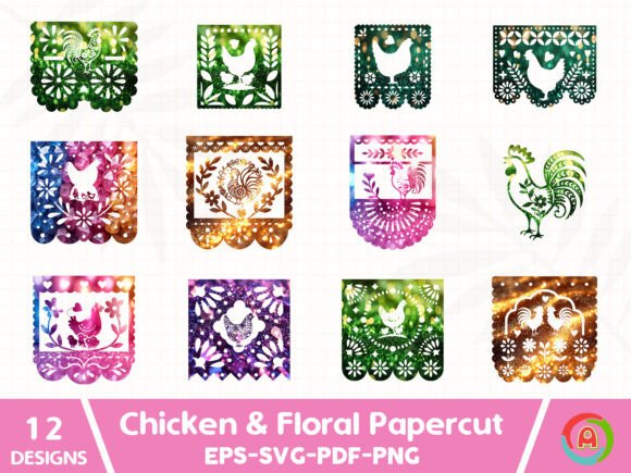 Chicken Floral Papercut SVG Bundle