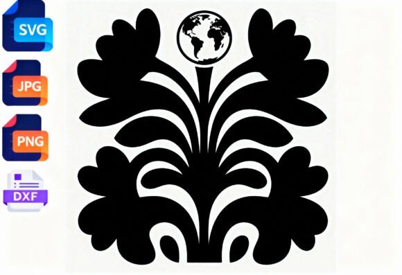 Earth Floral Design SVG Cut File