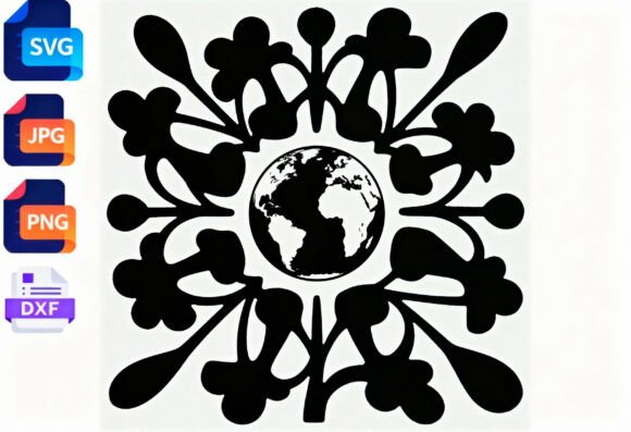 Earth Mandala SVG Floral Design