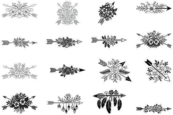Floral Arrow Svg, Arrow Svg Bundle