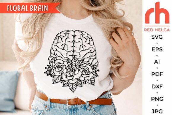 Floral Brain SVG, Flower Anatomy DXF