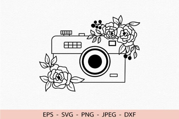 Floral Camera SVG Flower Cricut Design