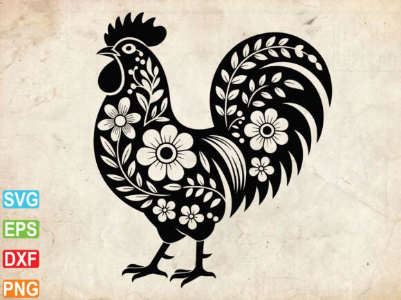 Floral Chicken SVG: A Unique Embroidery Design