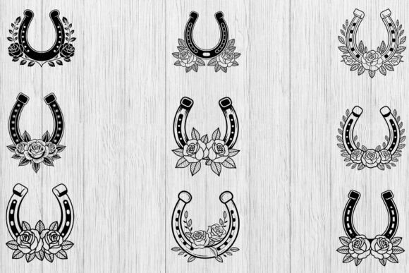 Floral Horseshoe SVG Bundle, Horse Float