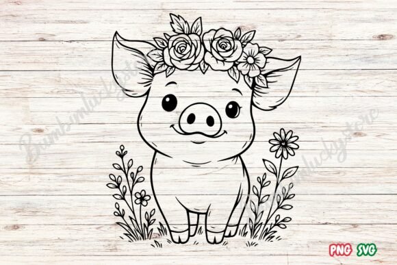 Floral Pig Svg Review