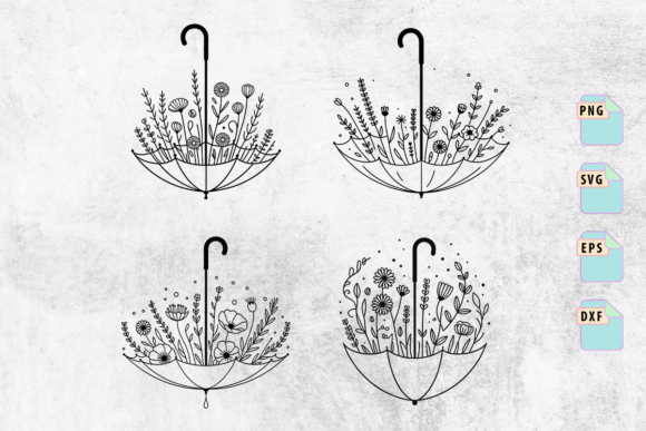 Floral Umbrella SVG Bundle