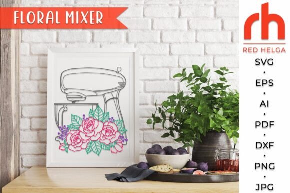 Flower Mixer SVG, Floral Baking Cut File