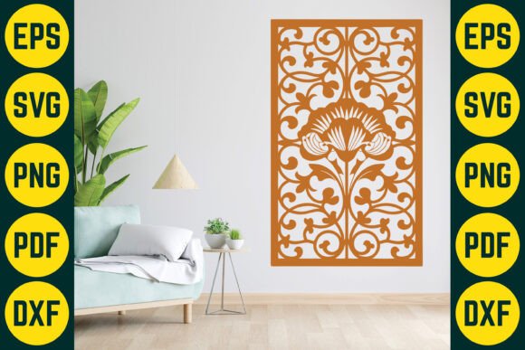 Laser Cut Floral Panel SVG Design 9
