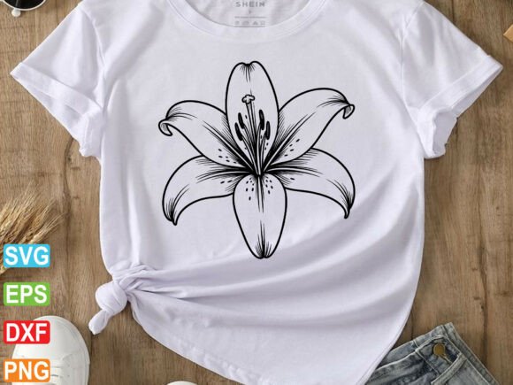 Lily Flower Svg, Floral Line Art