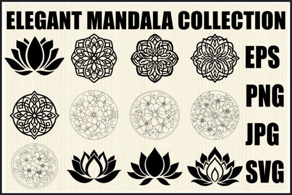 Lotus Floral Mandala SVG Bundle