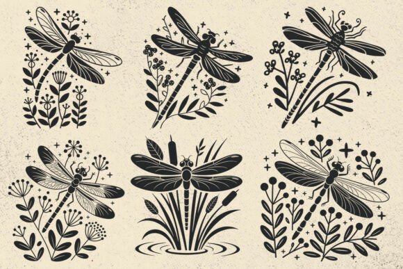 Magic Floral Dragonfly Svg Vector Files