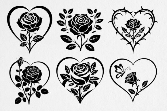 Rose Heart SVG Floral Rose SVG