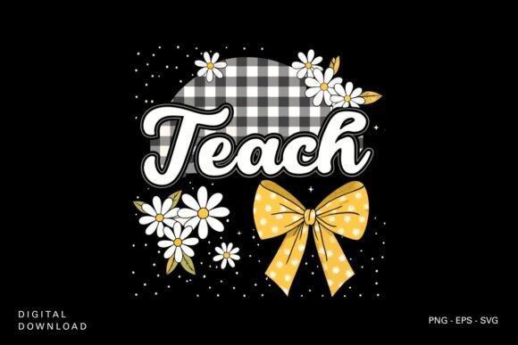 Teach Floral Bow SVG
