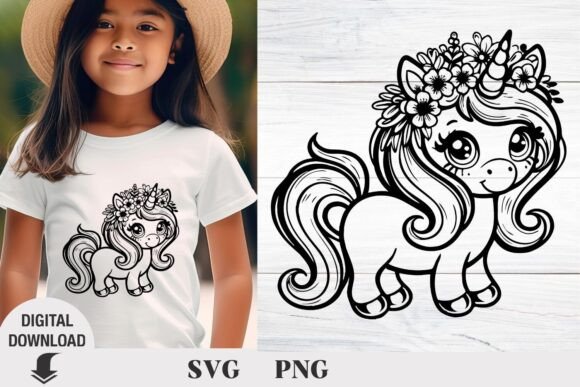 Unicorn Svg, Baby Unicorn Svg, Floral